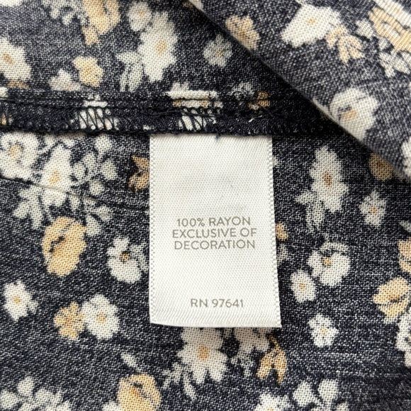 J. Jill Mustard Yellow Embroidered Floral Print Tunic Dress Women’s Medium - Picture 10 of 12